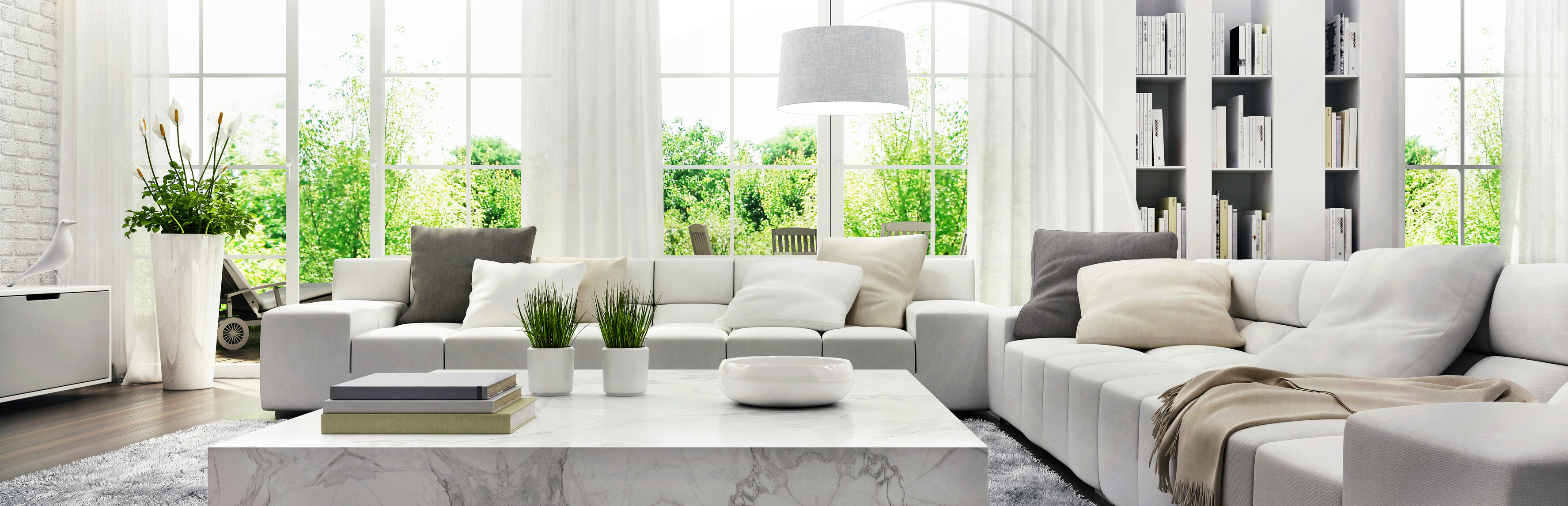 Modern white interior design